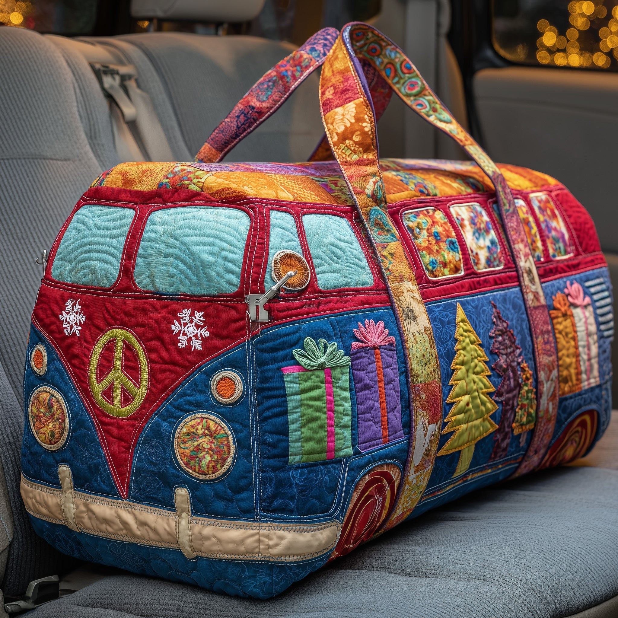 Christmas Van Quilted Duffle Bag Cool Travel Duffel Bags Good Mothers Day Gift Ideas
