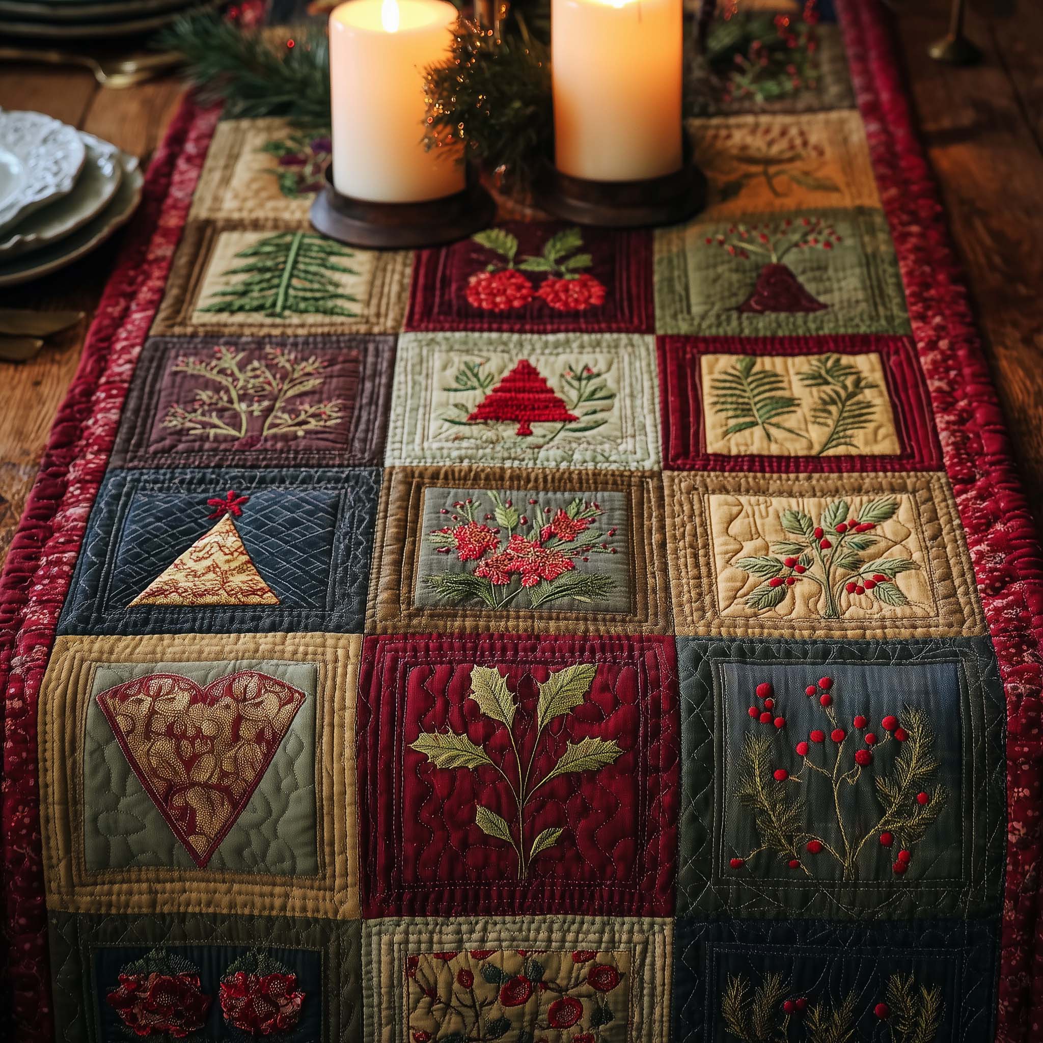 Christmas Vibe Quilted Table Runner Christmas Dining Table Runner Christmas Gifts For Employees