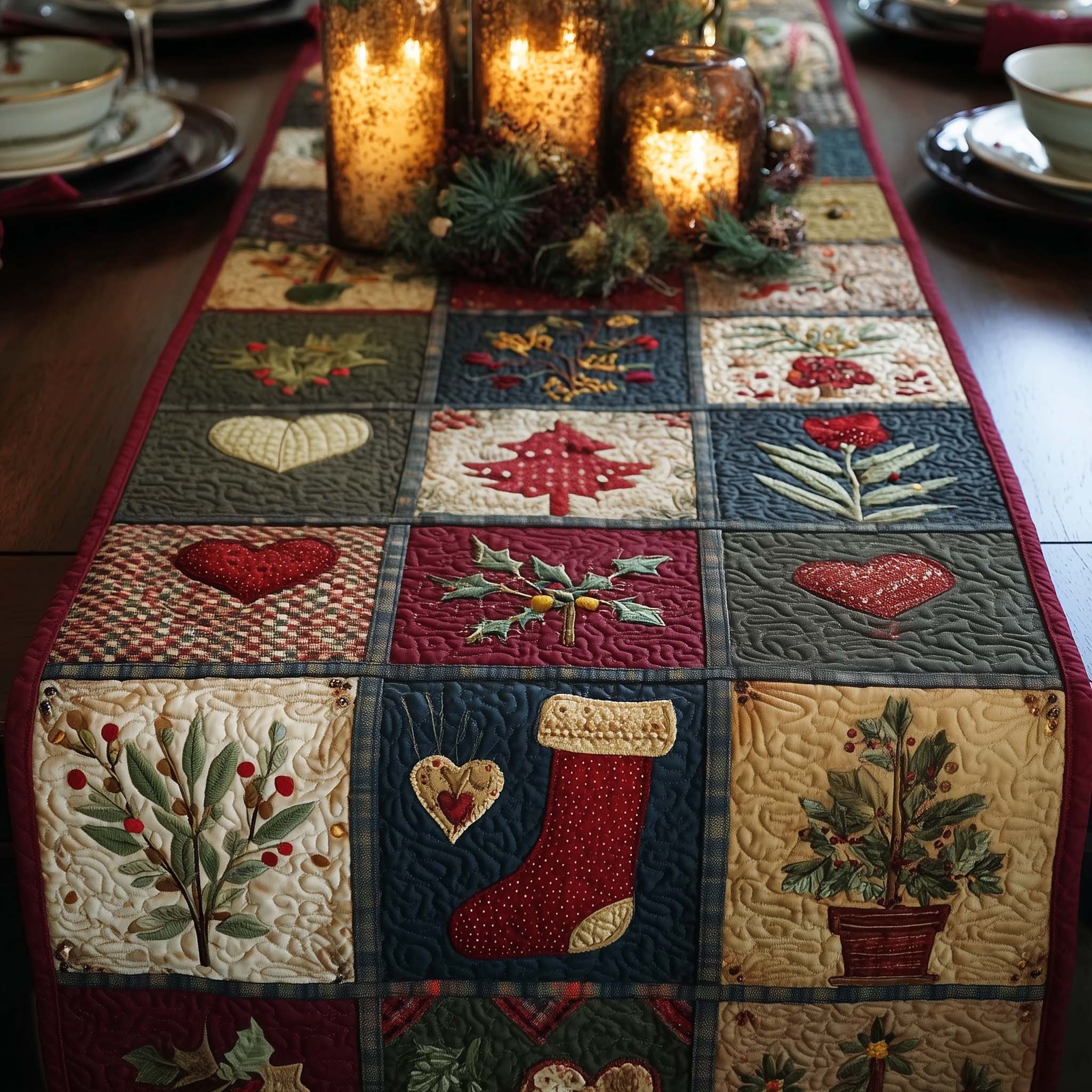 Christmas Vibe Quilted Table Runner Christmas Table Runner Decor Christmas Gift Ideas For Him