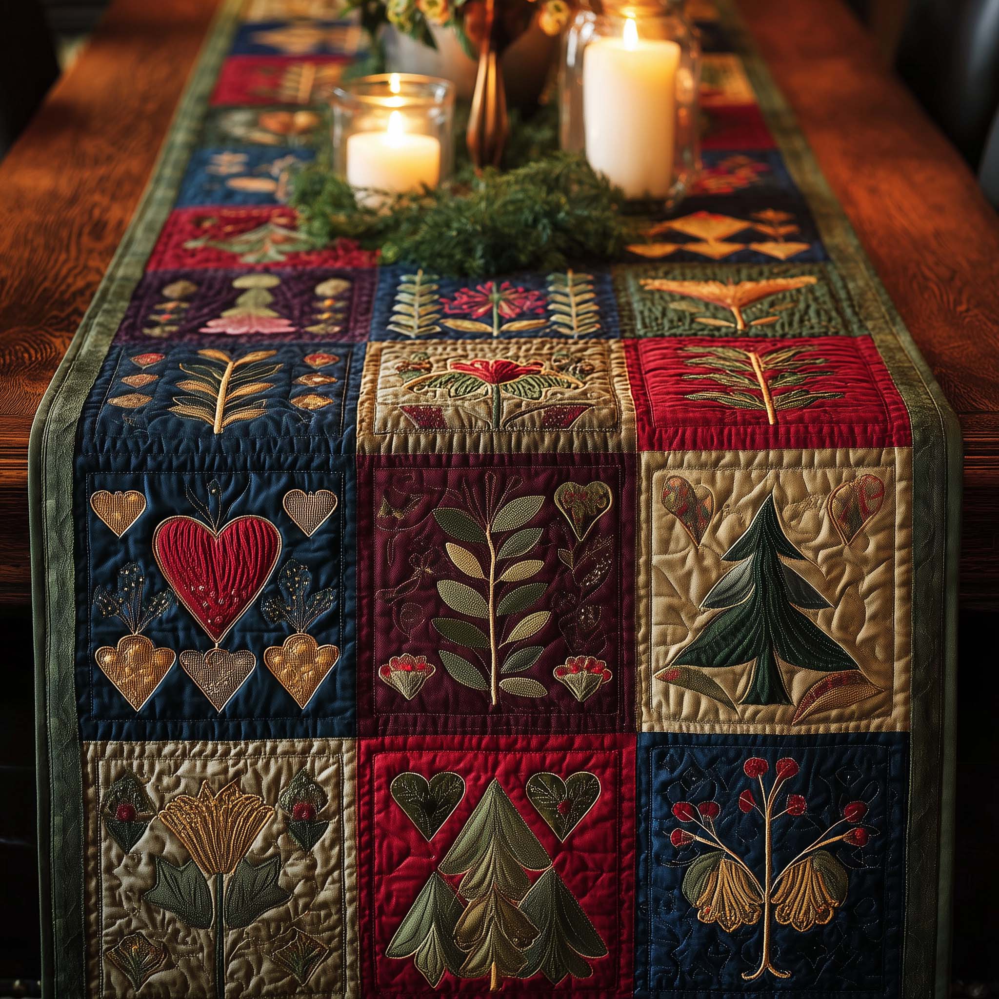 Christmas Vibe Quilted Table Runner Christmas Themed Table Runner Christmas Gift Ideas For Wife