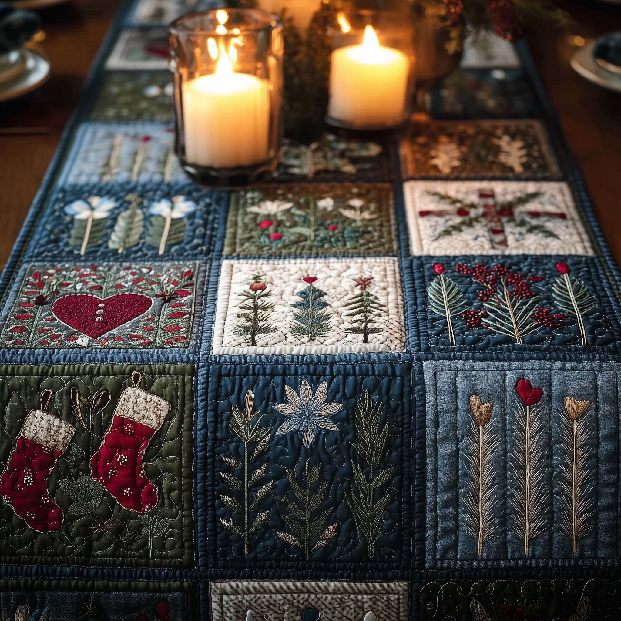 Christmas Vibe Quilted Table Runner Xmas Runner For Table Christmas Presents For Mum