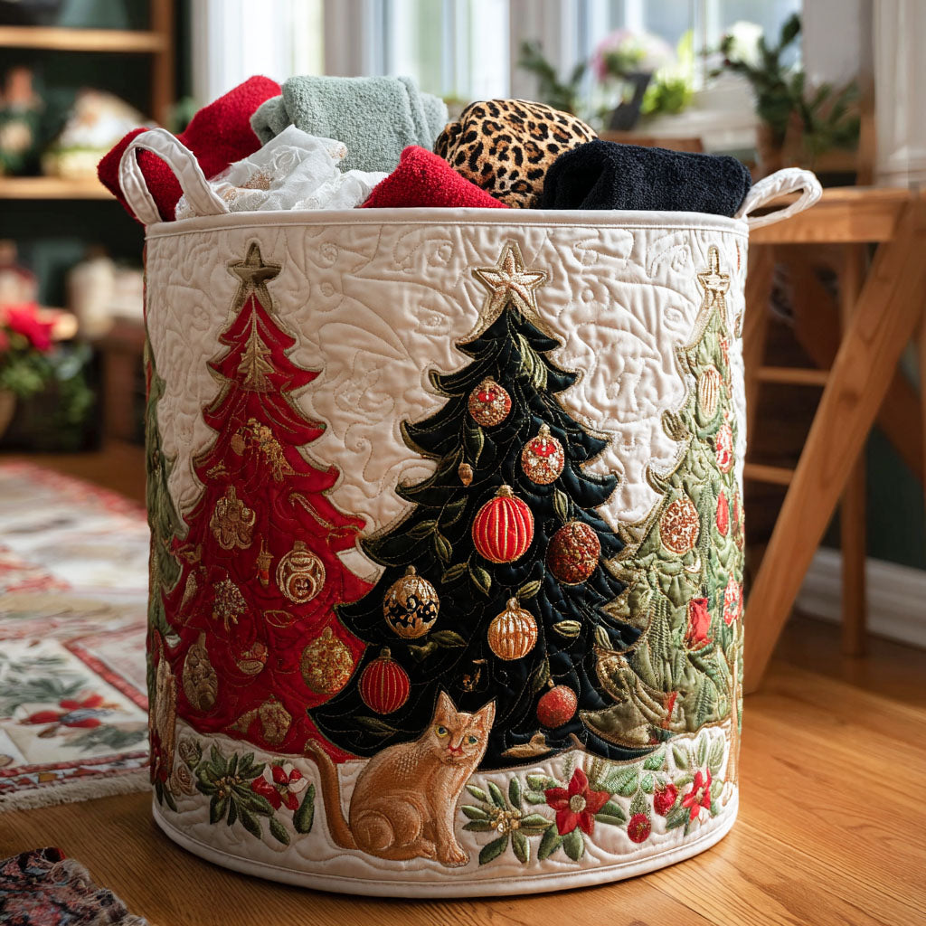 Christmas Whiskers Quilted Laundry Basket Home Decor Styles Grandma And Grandpa Christmas Ornaments