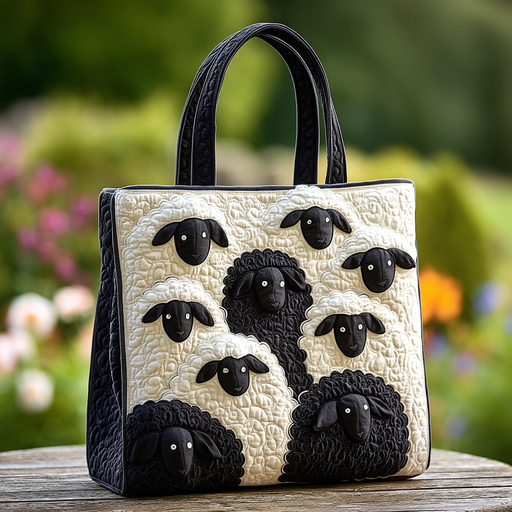 Chubby Sheep Quilted Tote Bag Popular Womens Tote Bags Last Minute Gifts For Mom