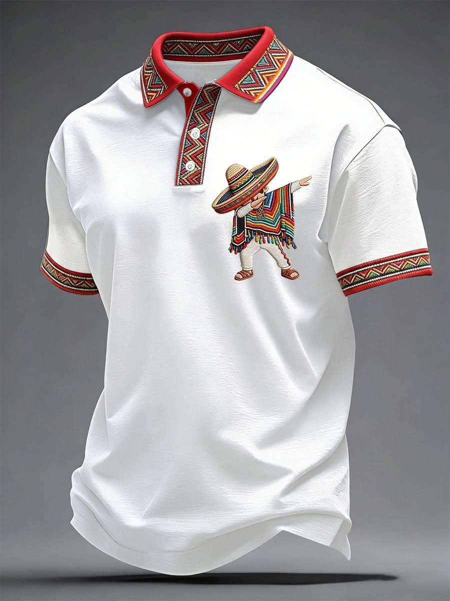 Cinco De Mayo Dabbing Skeleton Polo Shirt Mexican Victory Day Clothing Gift For Son