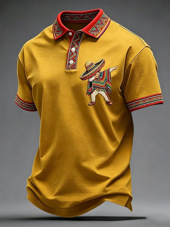 Cinco De Mayo Dabbing Skeleton Polo Shirt Mexican Victory Day Clothing Gift For Son - Image 2