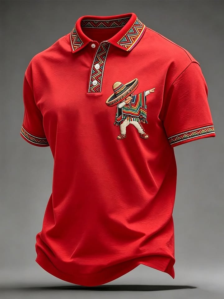 Cinco De Mayo Dabbing Skeleton Polo Shirt Mexican Victory Day Clothing Gift For Son - Image 3
