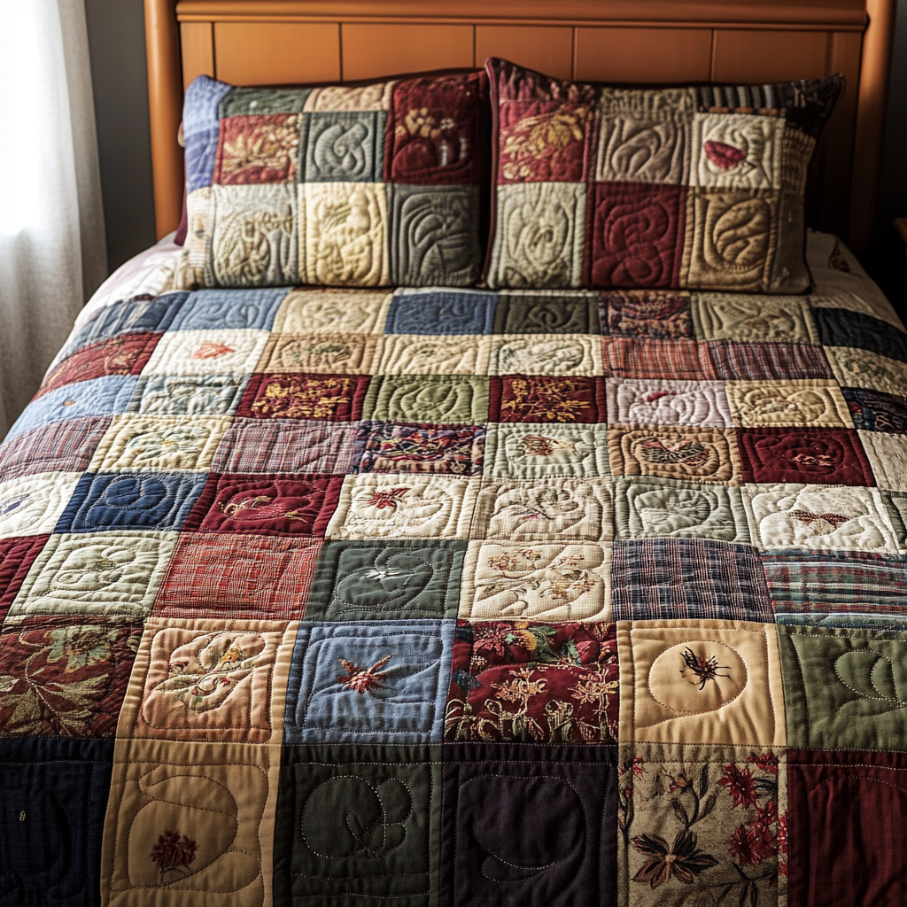 Classic Patchwork Quilted Bedding Set Bedroom Decorations Good Gifts For Mom Birthday