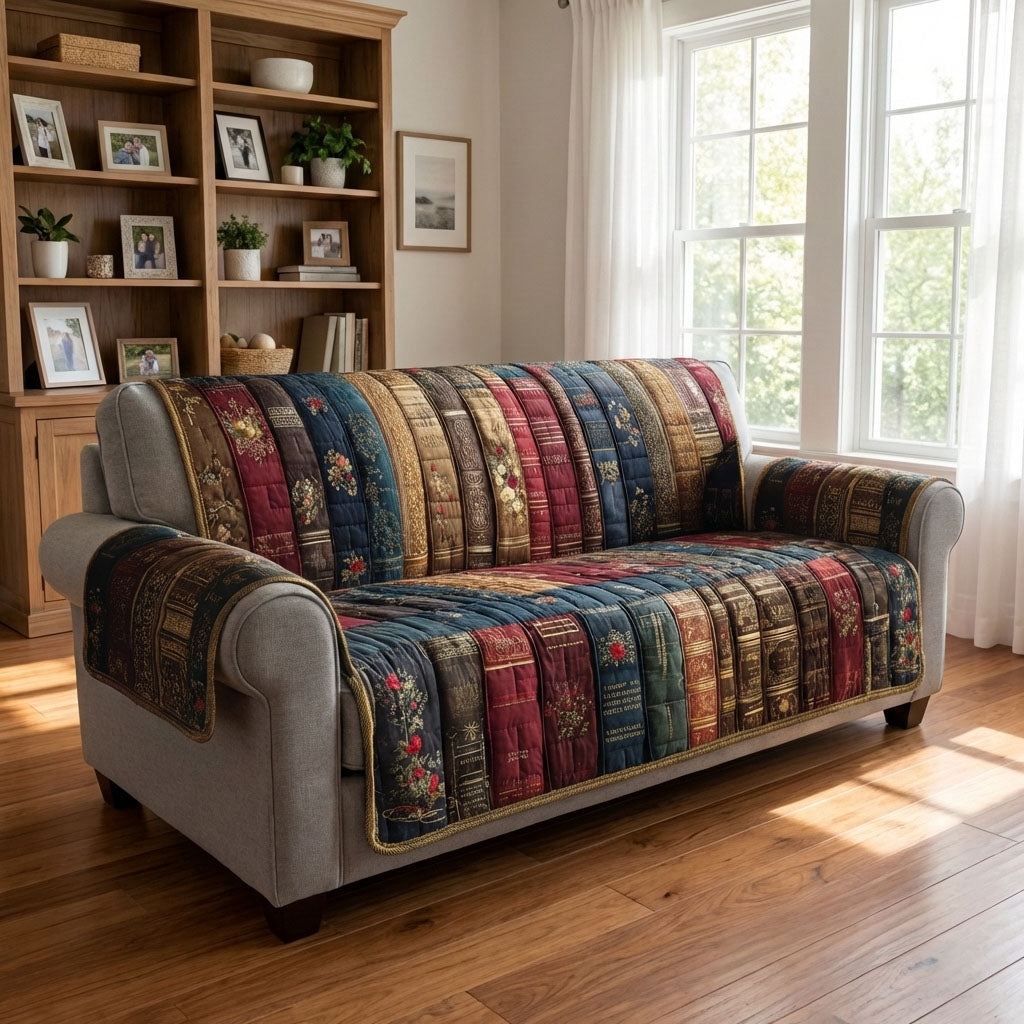 Classic Volumes Quilted Sofa Cover Best Slip Covers For Furniture Book Presents For Him