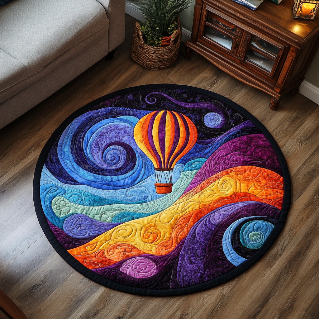 Cloud Drifter Quilted Round Mat Large Round Carpet Fathers Day Gifts Special
