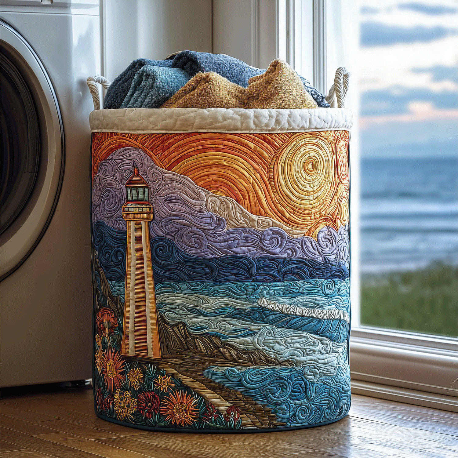 Coastal Beacon Quilted Laundry Basket Unique Cool Laundry Basket Best Mom Ever Gifts