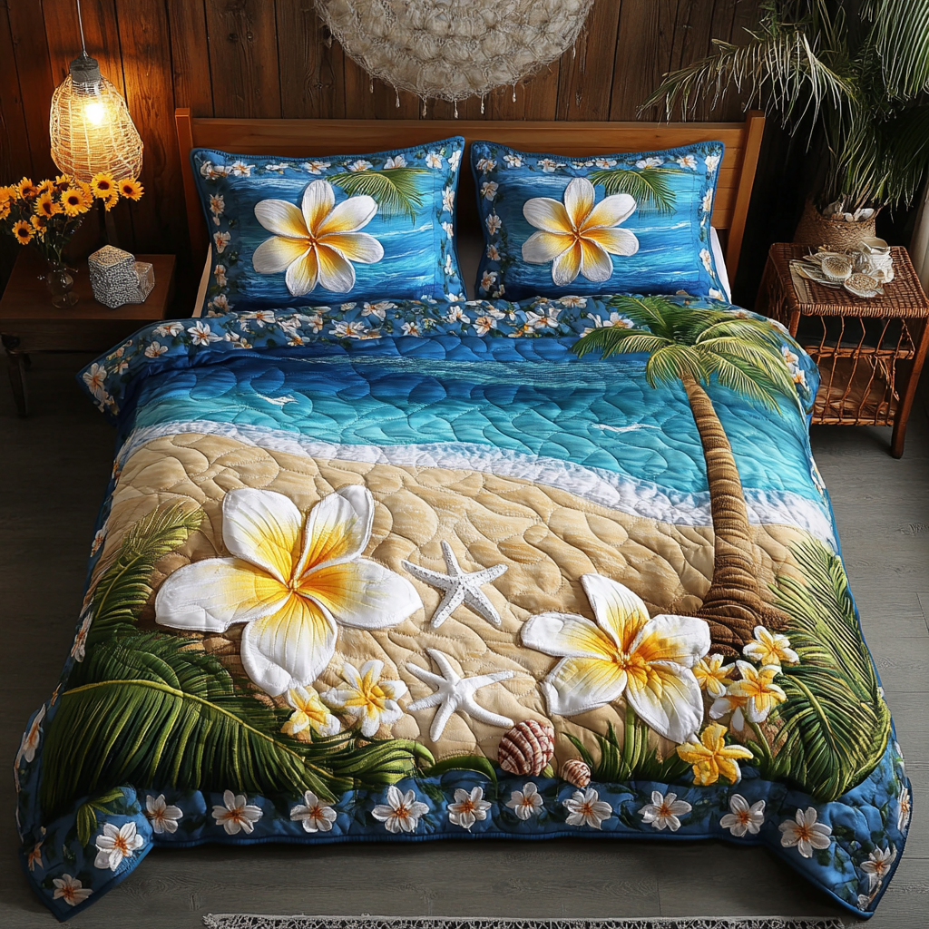 Coastal Bliss Quilted Bedding Set Bed Decorations Gifts For Beach Vacation