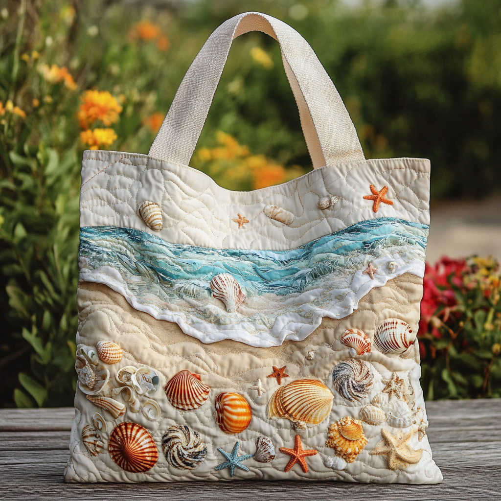 Coastal Charm Quilted Tote Bag Popular Womens Tote Bags Mother Gift Ideas