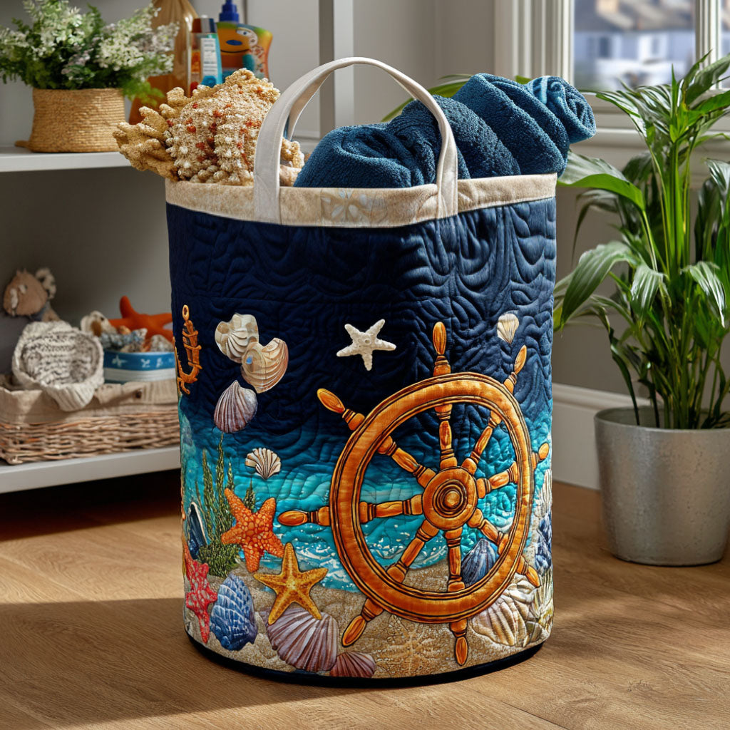 Coastal Compass Quilted Laundry Basket Best Looking Laundry Hampers Anchor Gift Ideas