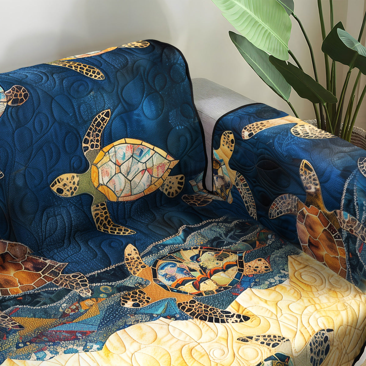 Coastal Dreams Quilted Sofa Cover Sofa Protector Summer Beach Themed Stuff