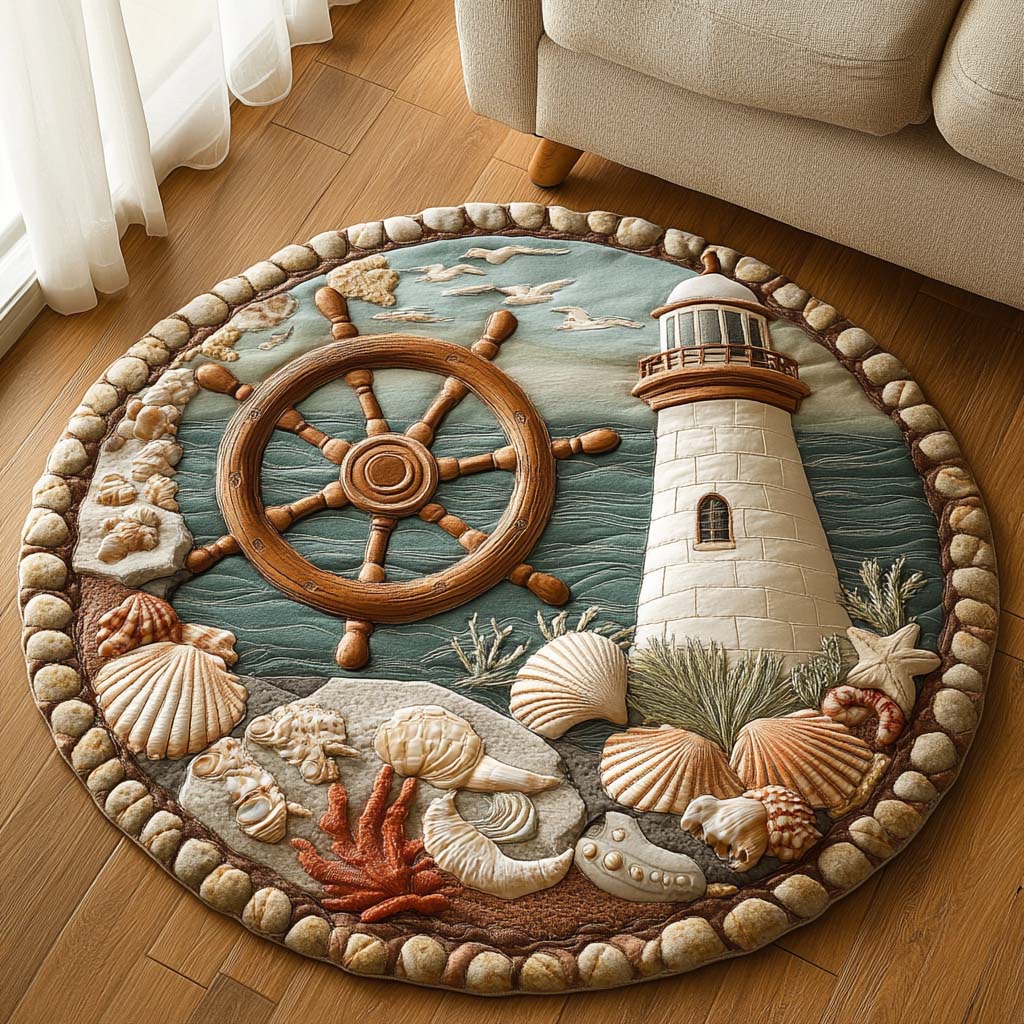 Coastal Keeper Quilted Round Mat Living Room Decor Ideas Gifts For Beach Lovers