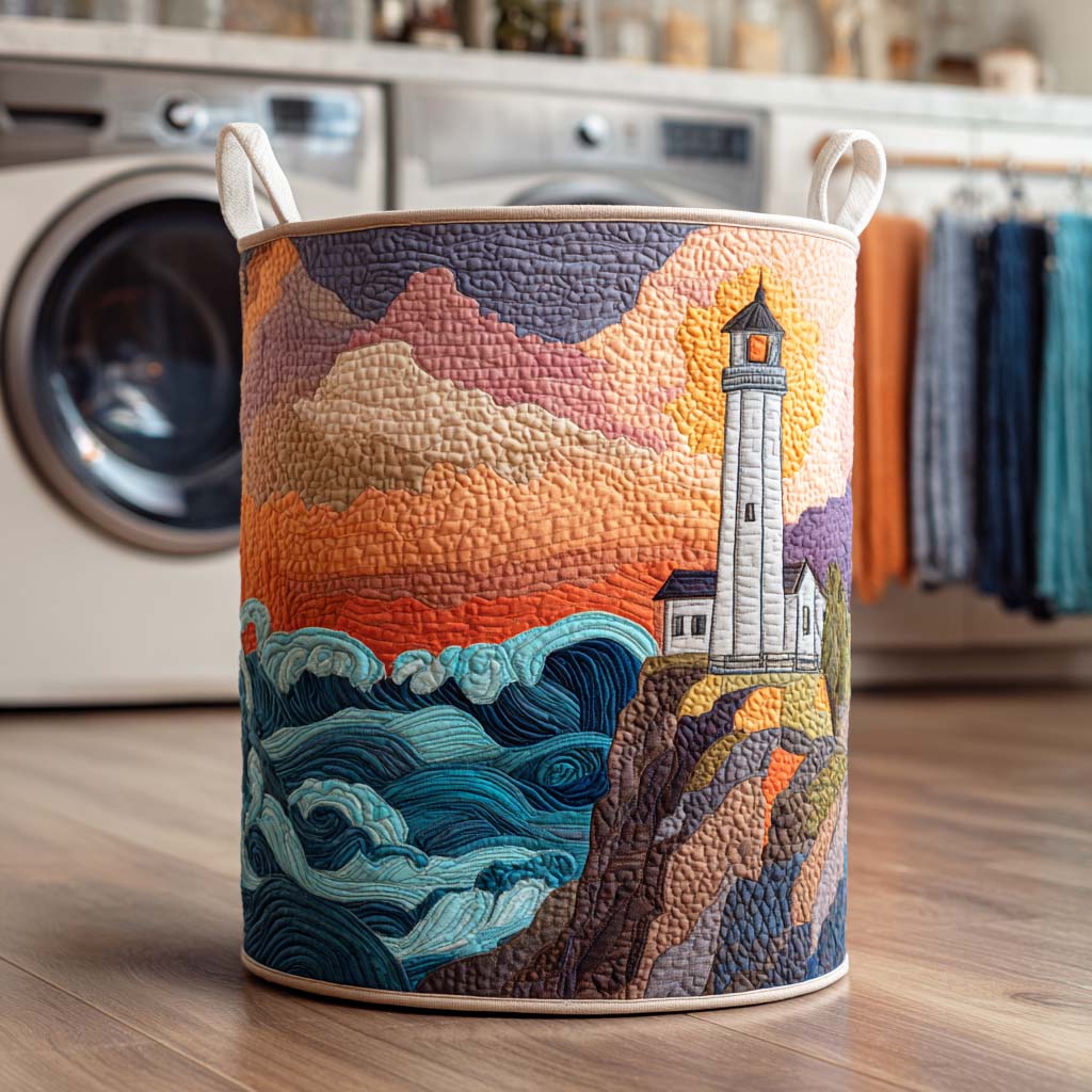 Coastal Light Quilted Laundry Basket Best Foldable Laundry Basket Mother's Day For Grandma