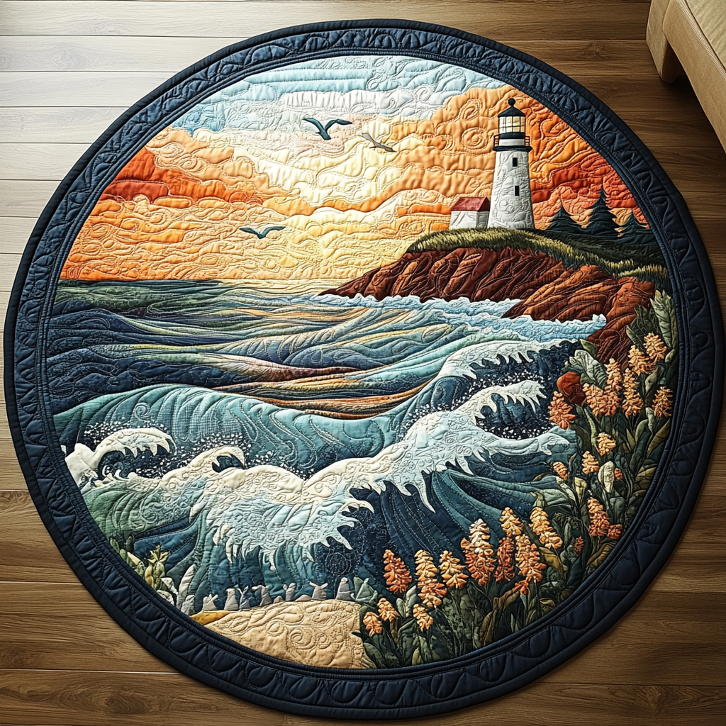 Coastal Rush Quilted Round Mat Living Room Design Good Gifts For Dads 50Th Birthday