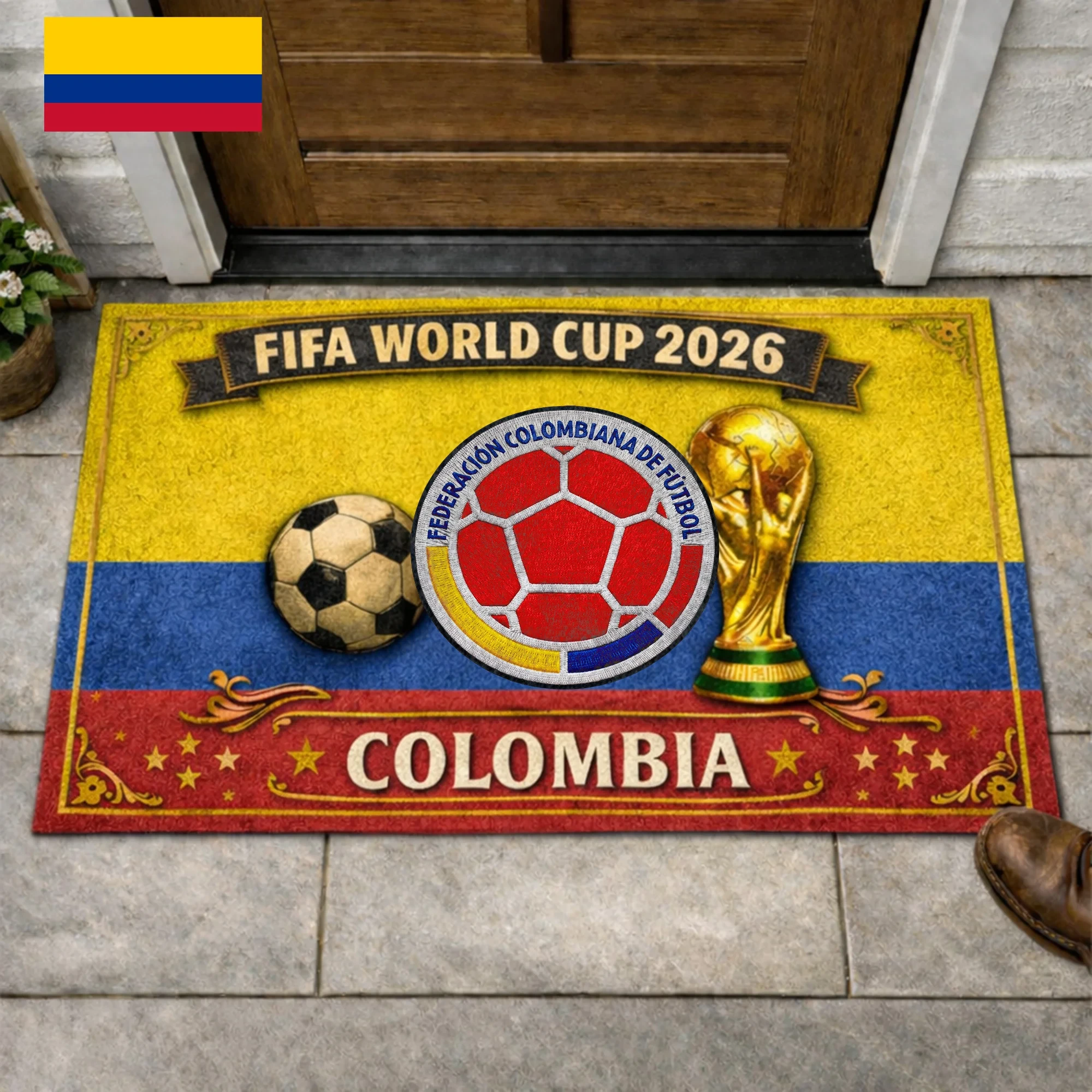 Colombia FIFA World Cup 2026 Doormat Colombia National Football Team Merch Colombian Gift