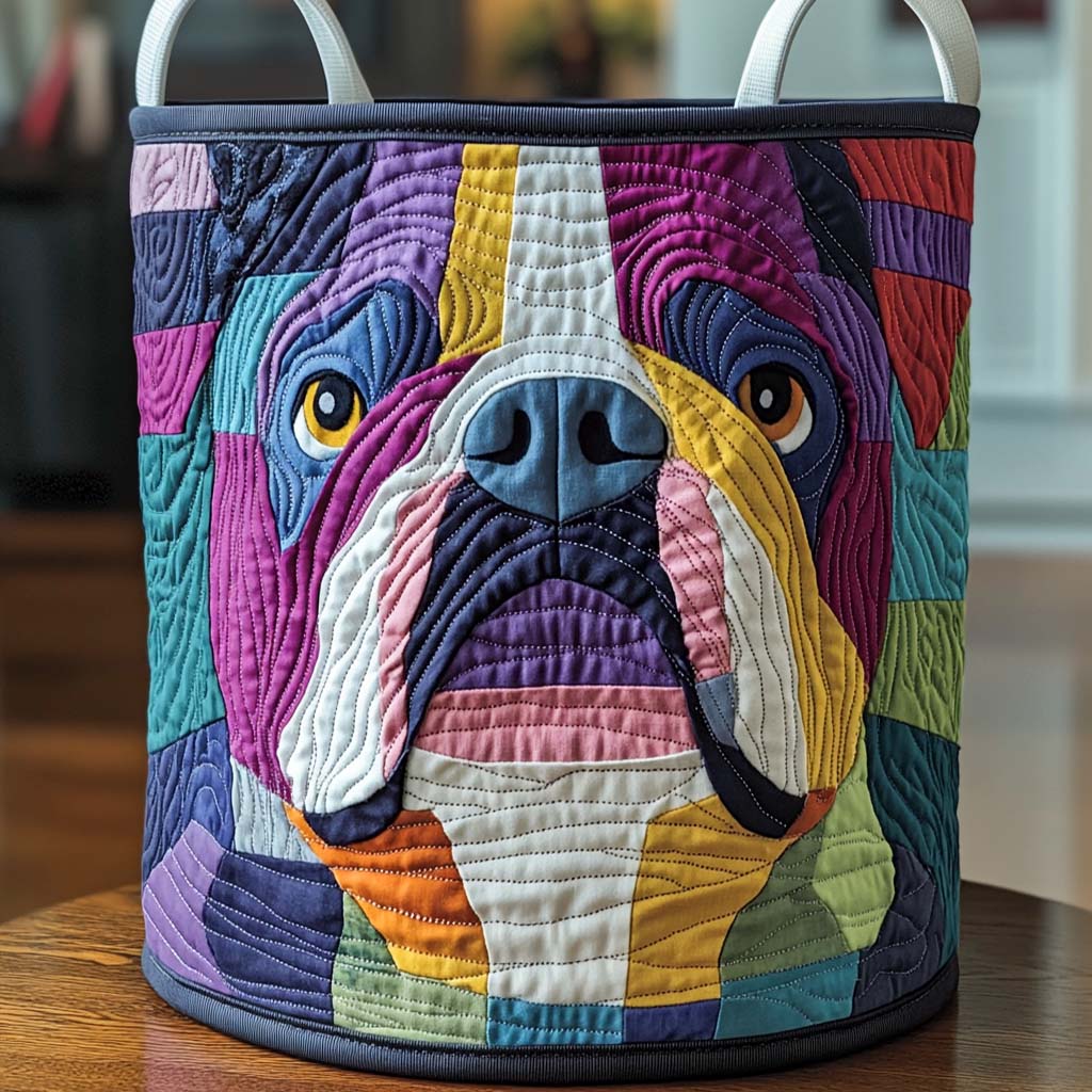 Color Pop Pug Quilted Laundry Basket Unique Laundry Basket Gifts For Pugs