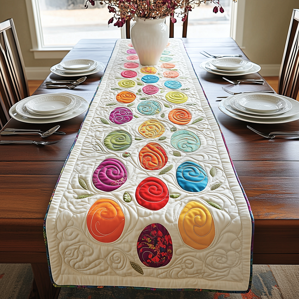 Colorburst Easter Eggs Quilted Table Runner Holiday Table Runners Best Easter Presents