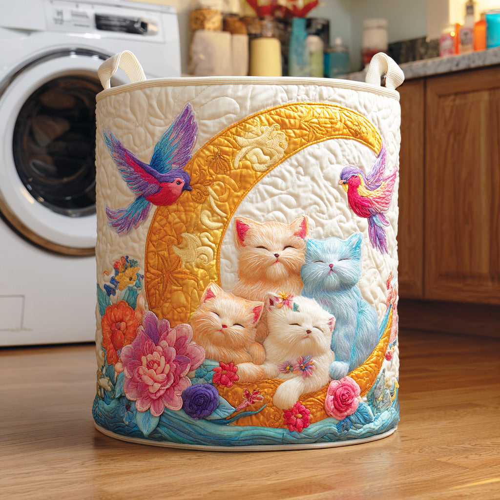 Colorful Catnap Quilted Laundry Basket Unique Cool Laundry Basket Last Minute Mother's Day Gifts