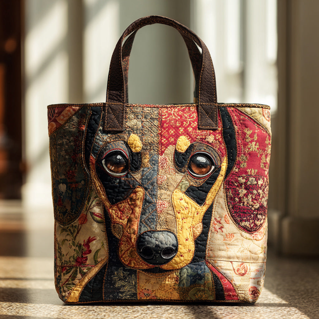 Colorful Dachshund Quilted Tote Bag Popular Womens Tote Bags Unique Gifts For Mother