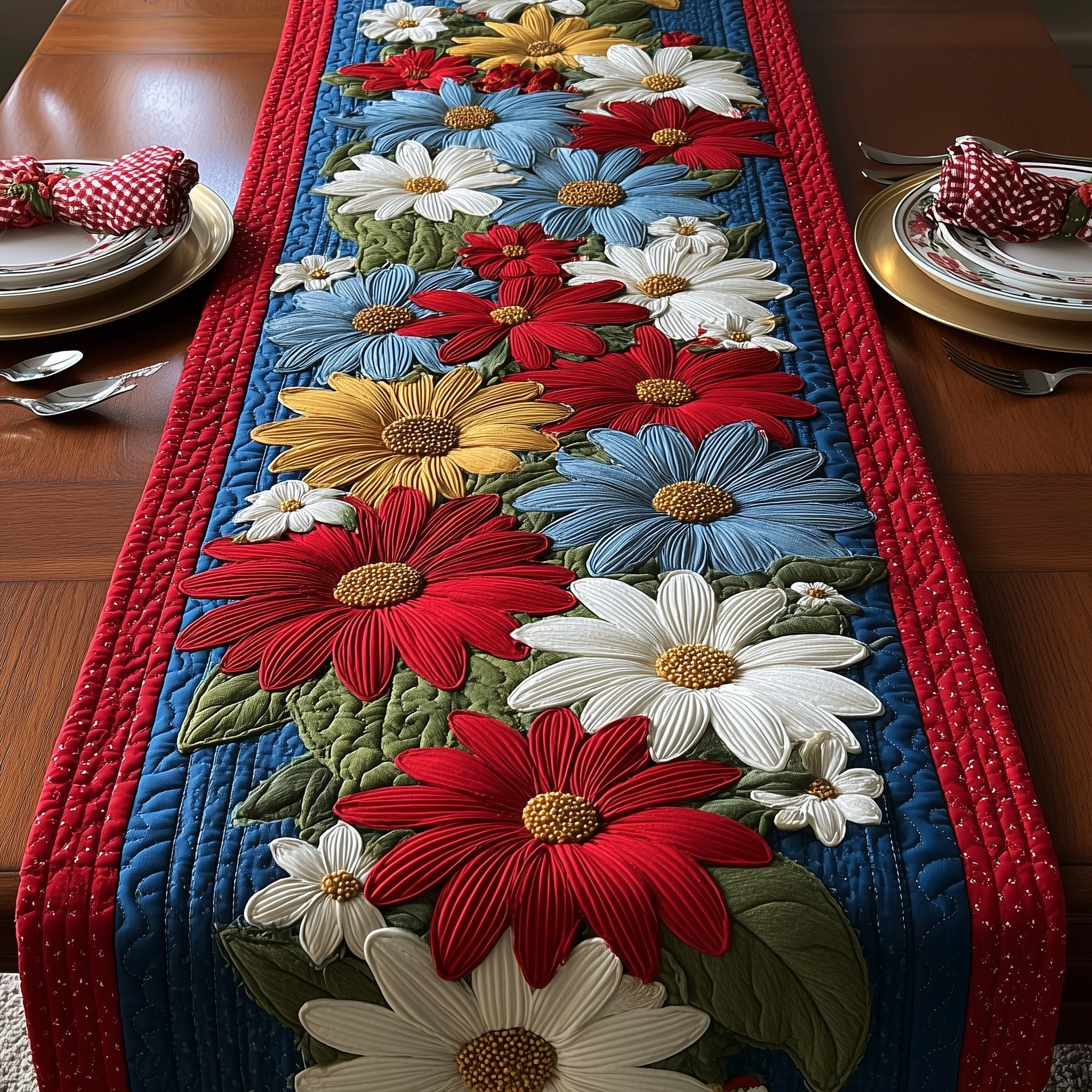 Colorful Daisy Quilted Table Runner Dining Table Ideas Unique Mother's Day Gift Ideas
