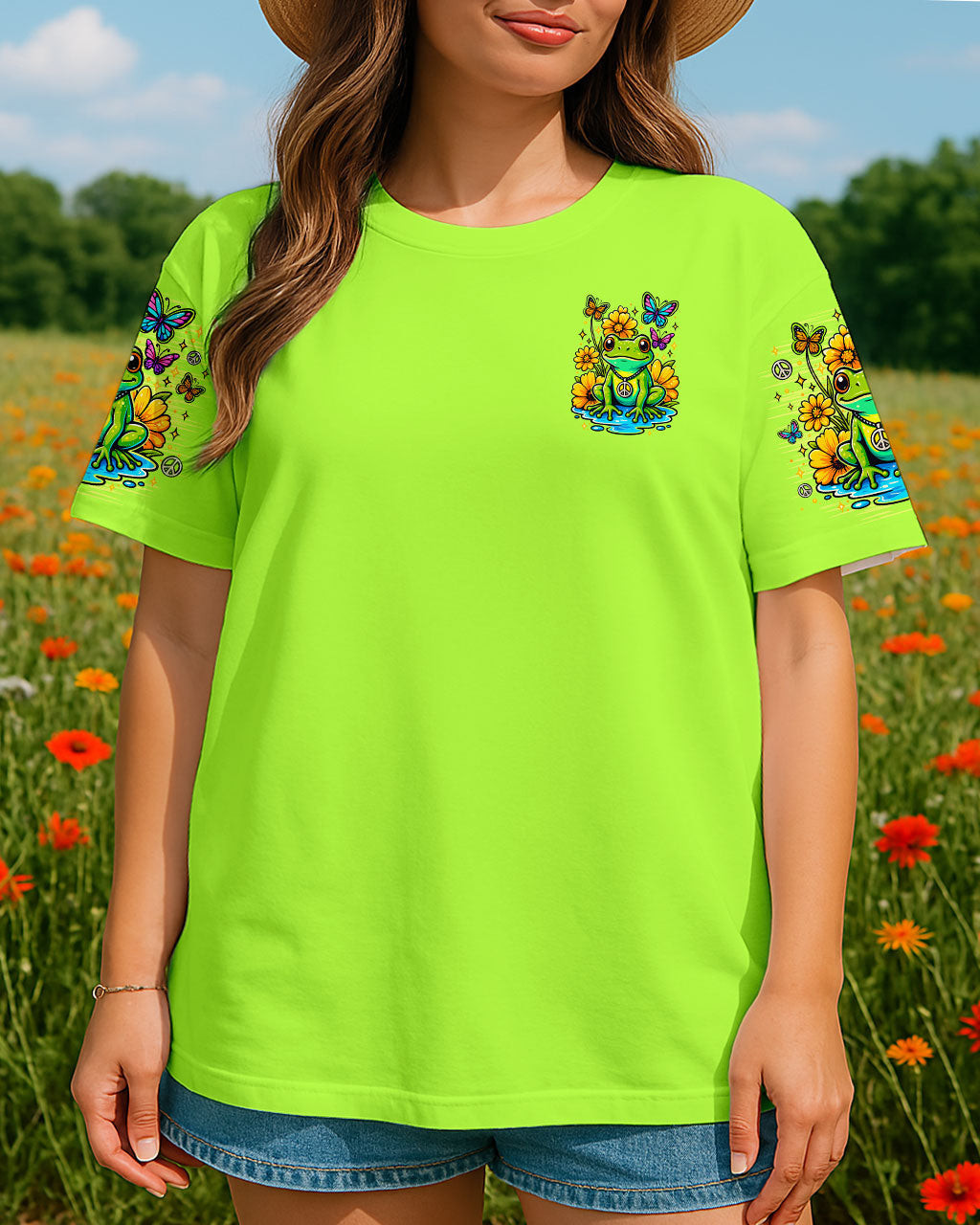 Colorful Frog Be You The World Will Adjust T-Shirt Bright Green Motivational Gift For Wife