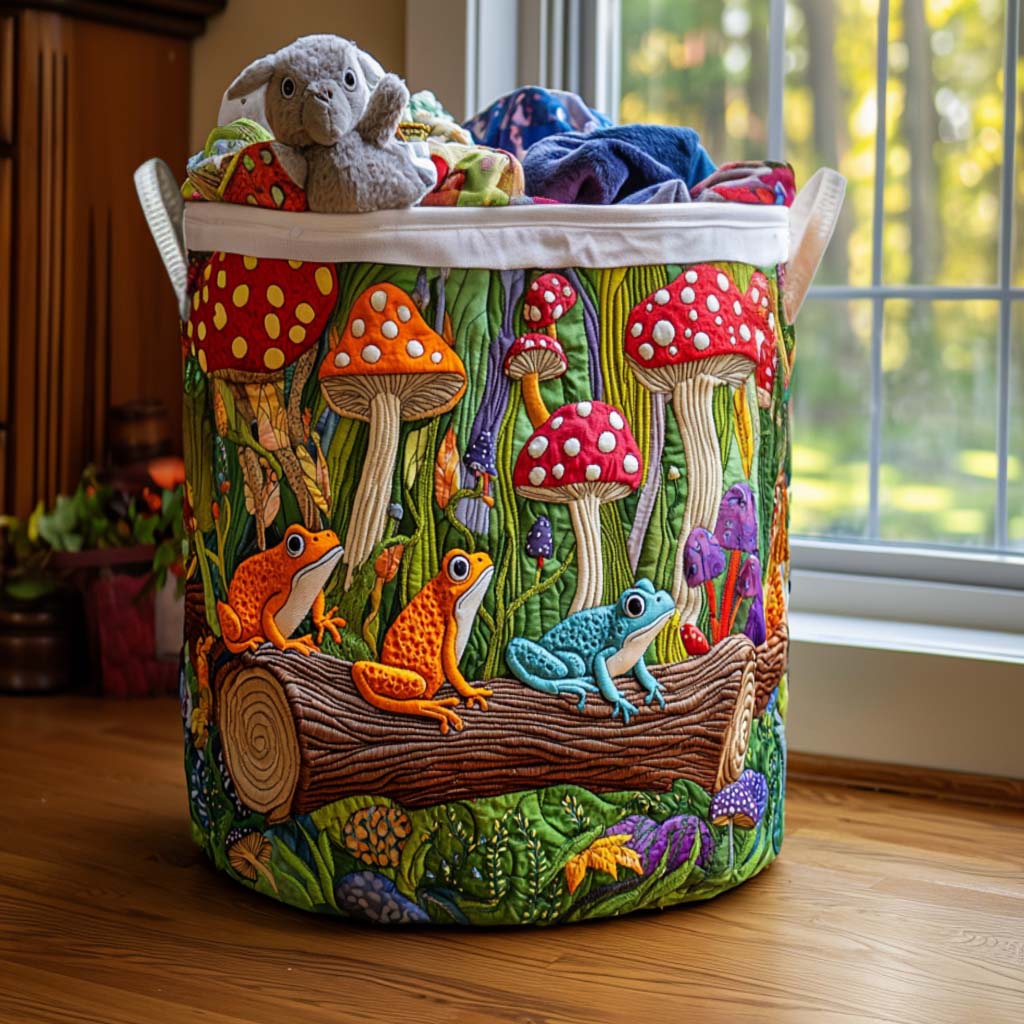 Colorful Frogs Quilted Laundry Basket Unique Laundry Hamper Ideas Cute Frog Gifts Merchandise