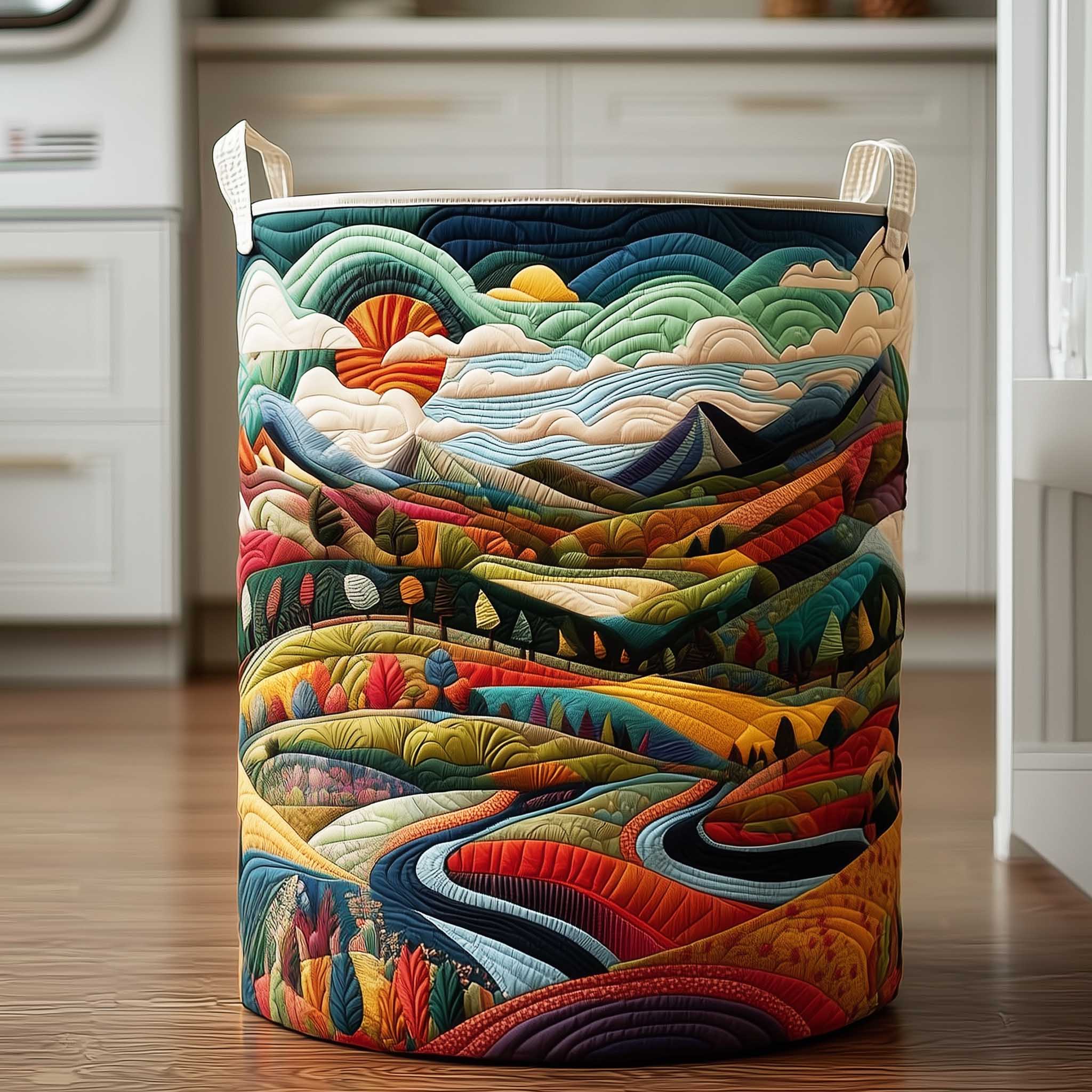 Colorful River Valley Quilted Laundry Basket Unusual Laundry Basket Great Christmas Ideas Presents