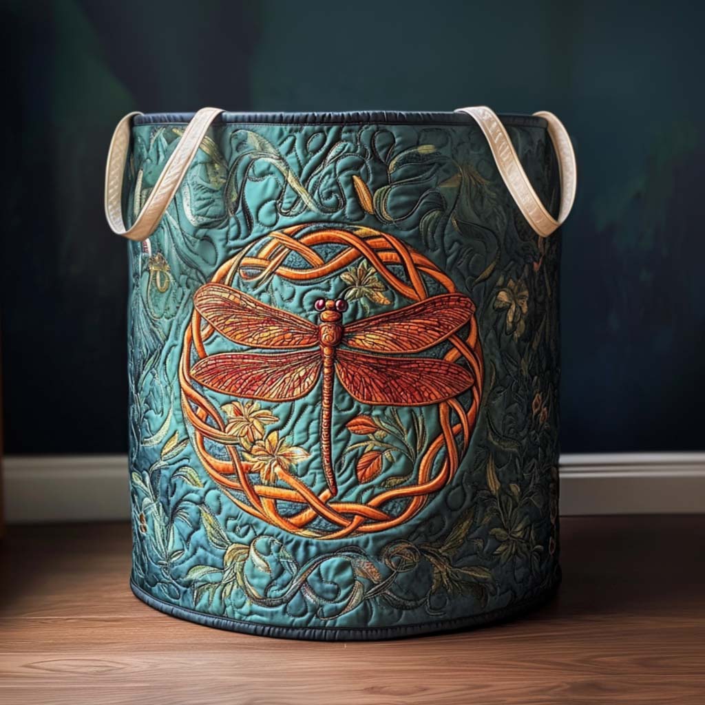 Colorful Wings Quilted Laundry Basket Best Foldable Laundry Basket Gifts For Dragonfly Lovers