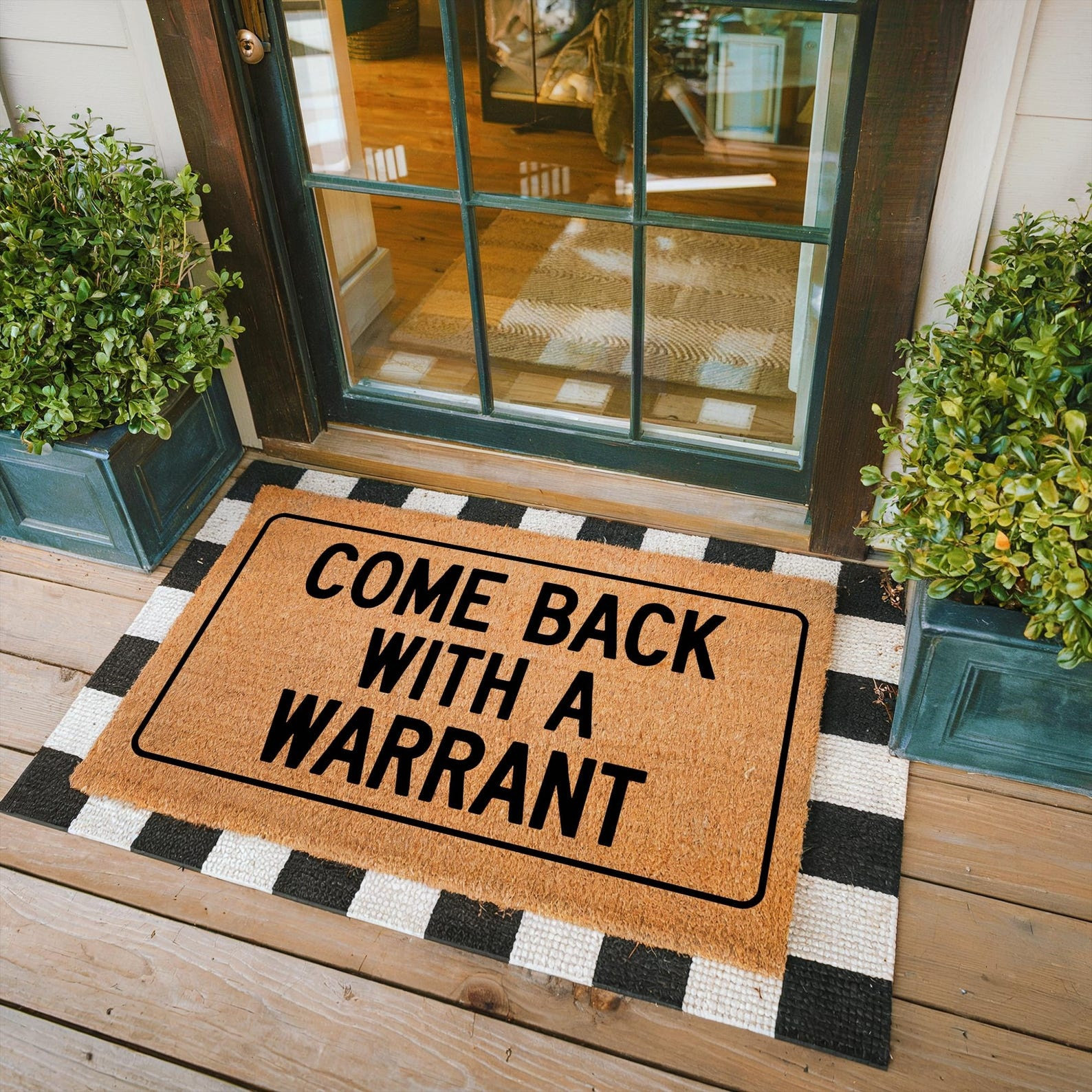 Come Back With A Warrant Doormat Funny Porch Decor Housewarming Gifts For Friends