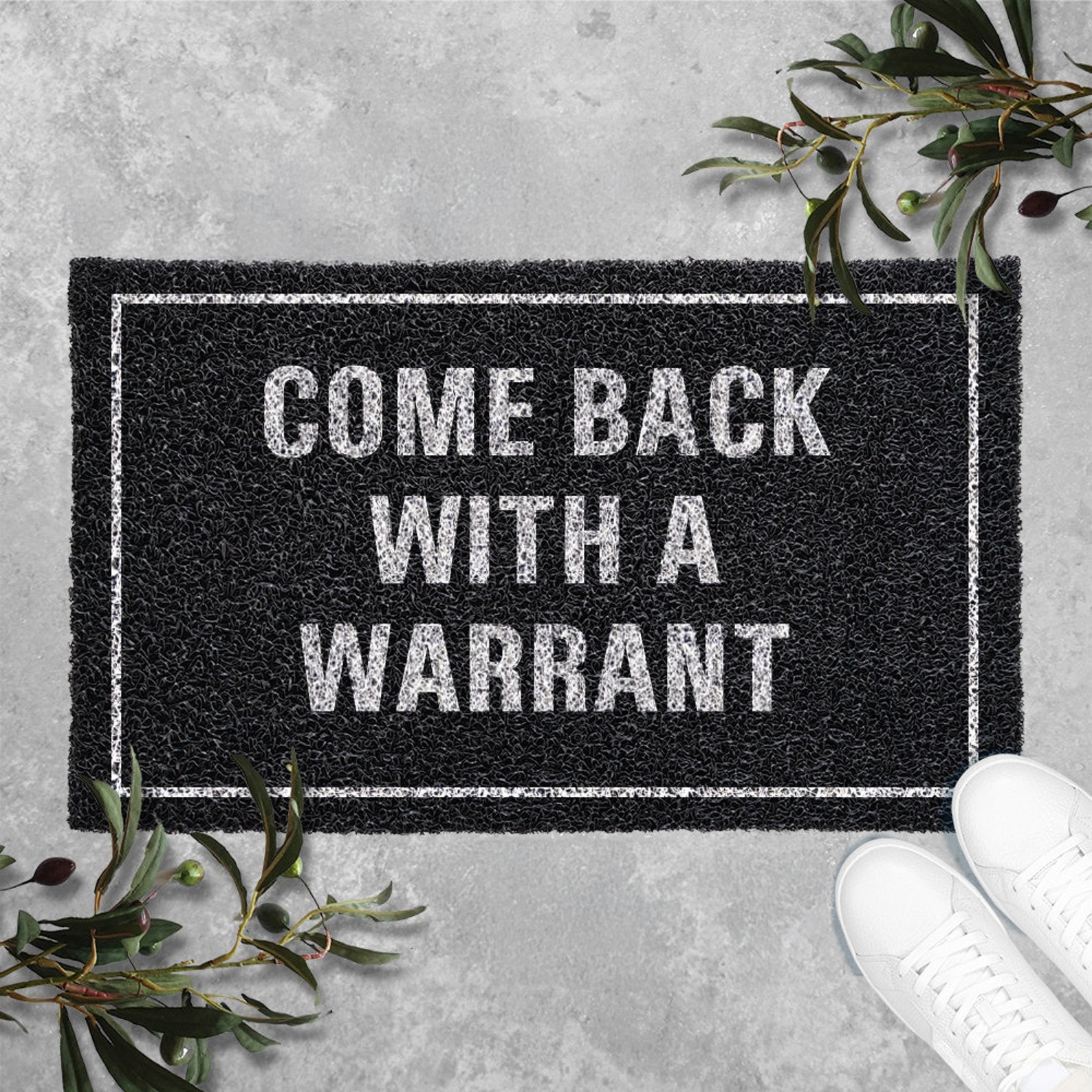 Come Back With A Warrant Doormat Funny Welcome Mat Housewarming Gifts For Friend
