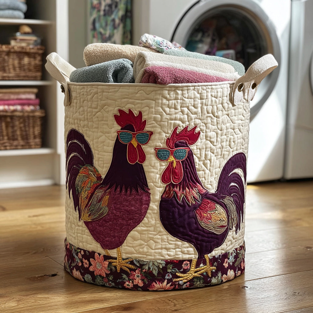 Cool Chicken Quilted Laundry Basket Basket For Laundry Gifts With Chickens On Them