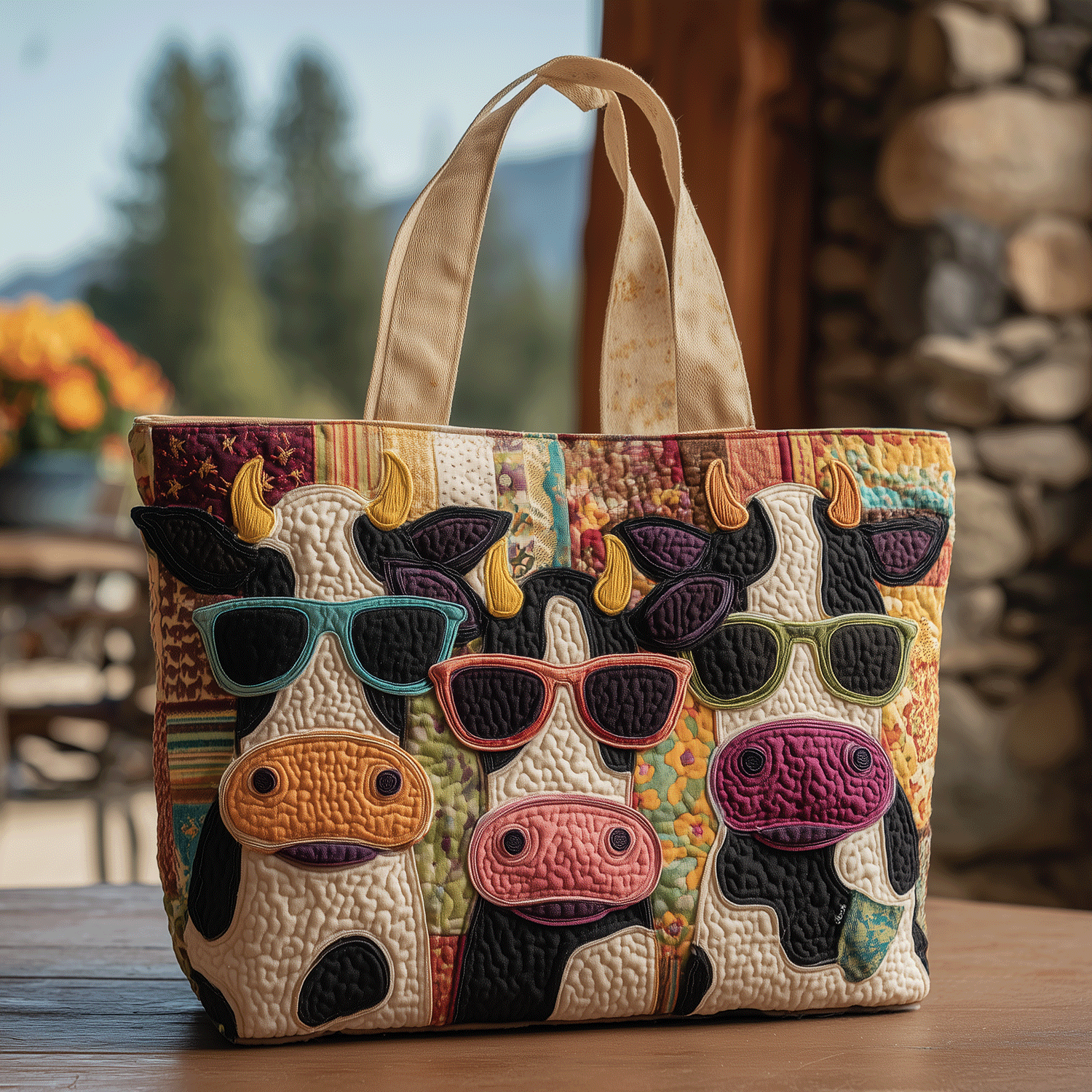 Cool Cows Quilted Tote Bag Best Ladies Tote Bags Last Minute Mothers Day Gifts
