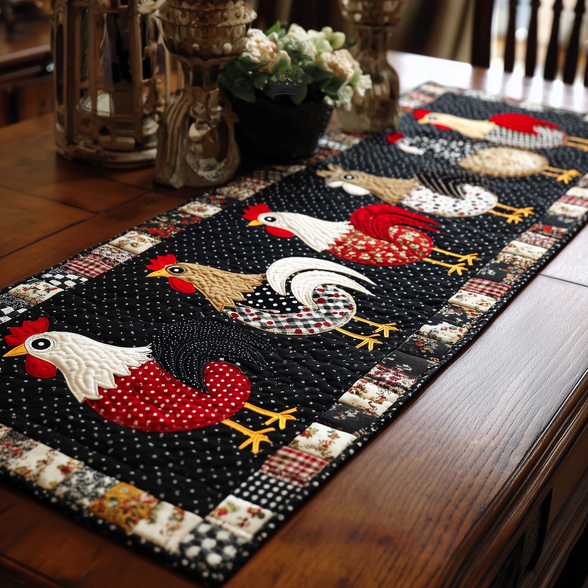 Coop Sweeties Quilted Table Runner Farmhouse Holiday Table Runner Gifts For People Who Raise Chickens