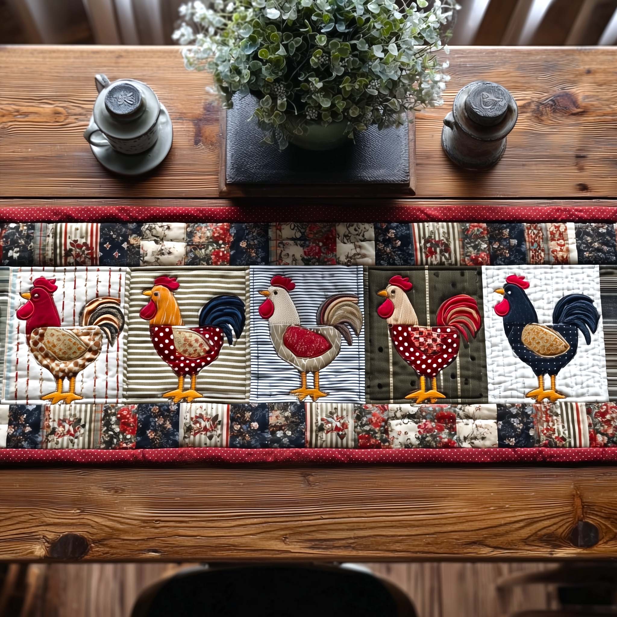 Coop Sweeties Quilted Table Runner Farmhouse Style Table Runners Gifts For People Who Own Chickens