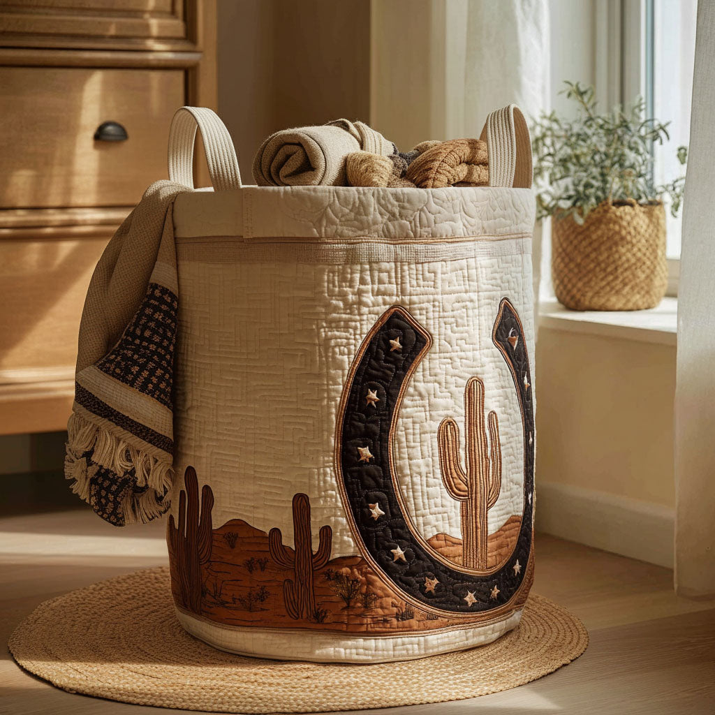 Copper Sky Gallop Quilted Laundry Basket Dirty Clothes Basket Gifts For Young Cowboys