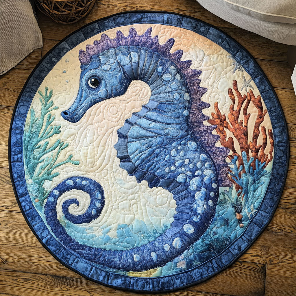 Coral Reef Dweller Quilted Round Mat Round Indoor Area Rugs Something Special For Fathers Day