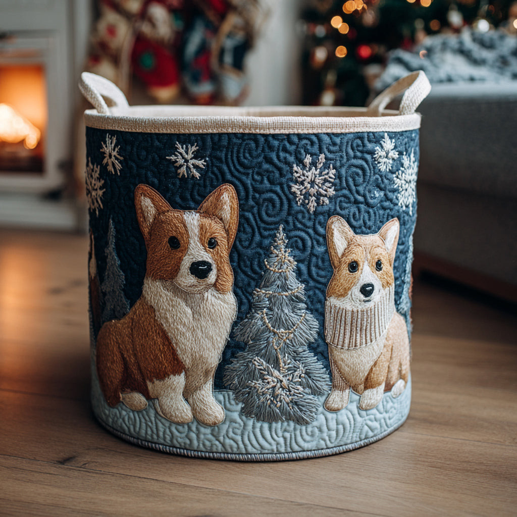Corgi Christmas Magic Quilted Laundry Basket The Laundry Basket Christmas Presents For Her