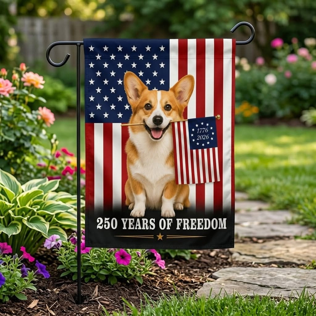 Corgi Dog USA 250 Years Of Freedom Flag Decor Independence Day Merch Gift For Men