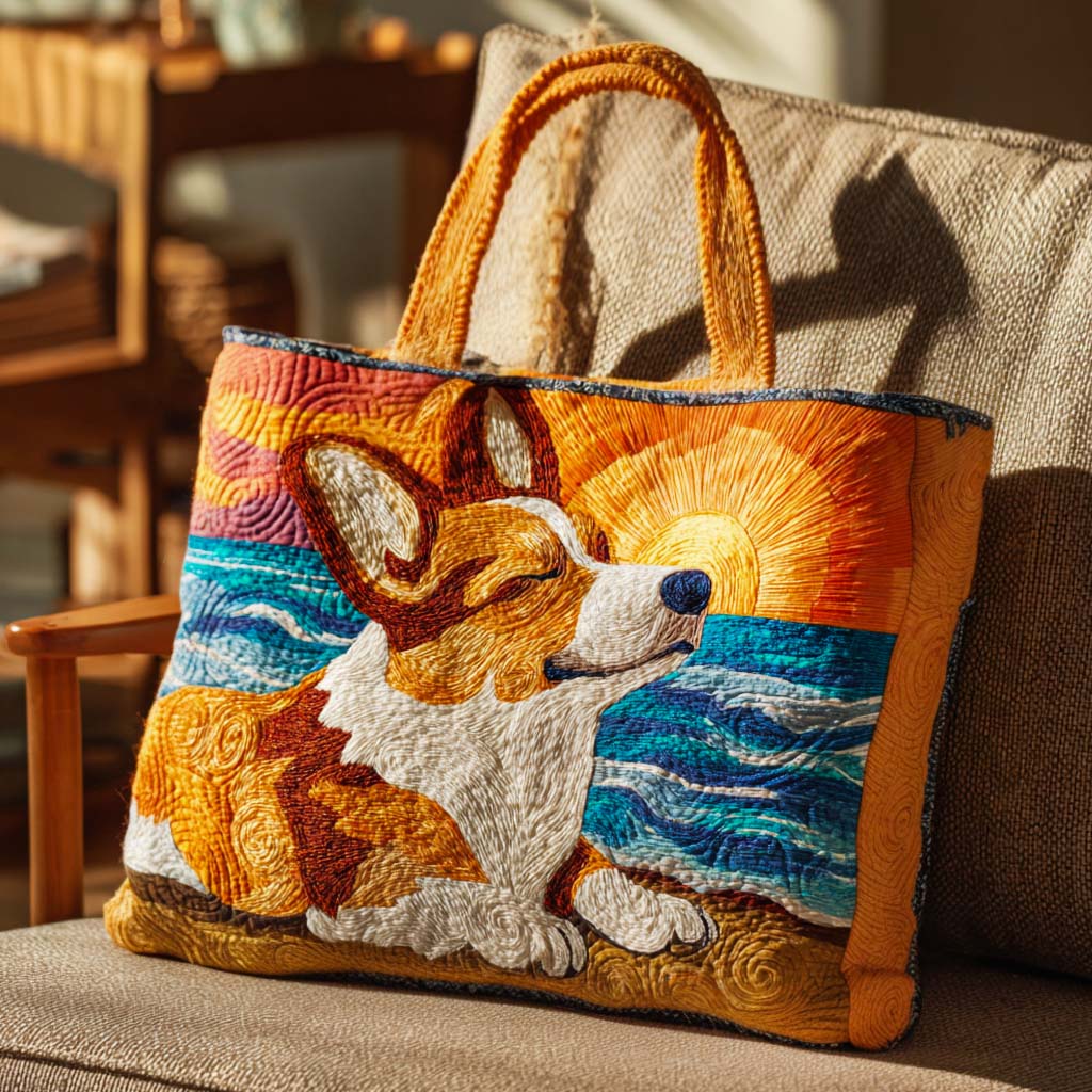 Corgi Joy Ride Quilted Tote Bag Perfect Tote Bag Unique Gifts For Mother