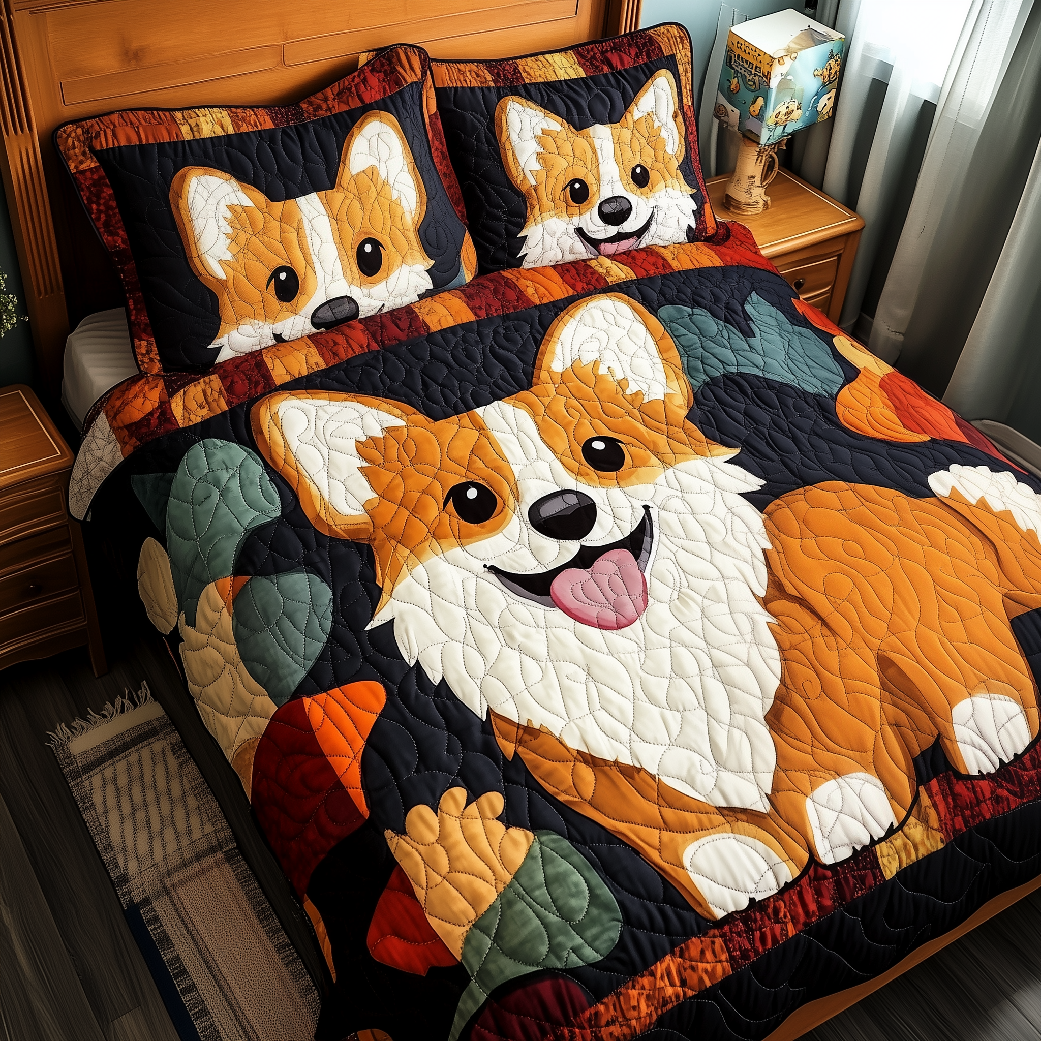 Corgi Quilted Bedding Set Best Bedding Sets Cool Gifts For Dog Lovers