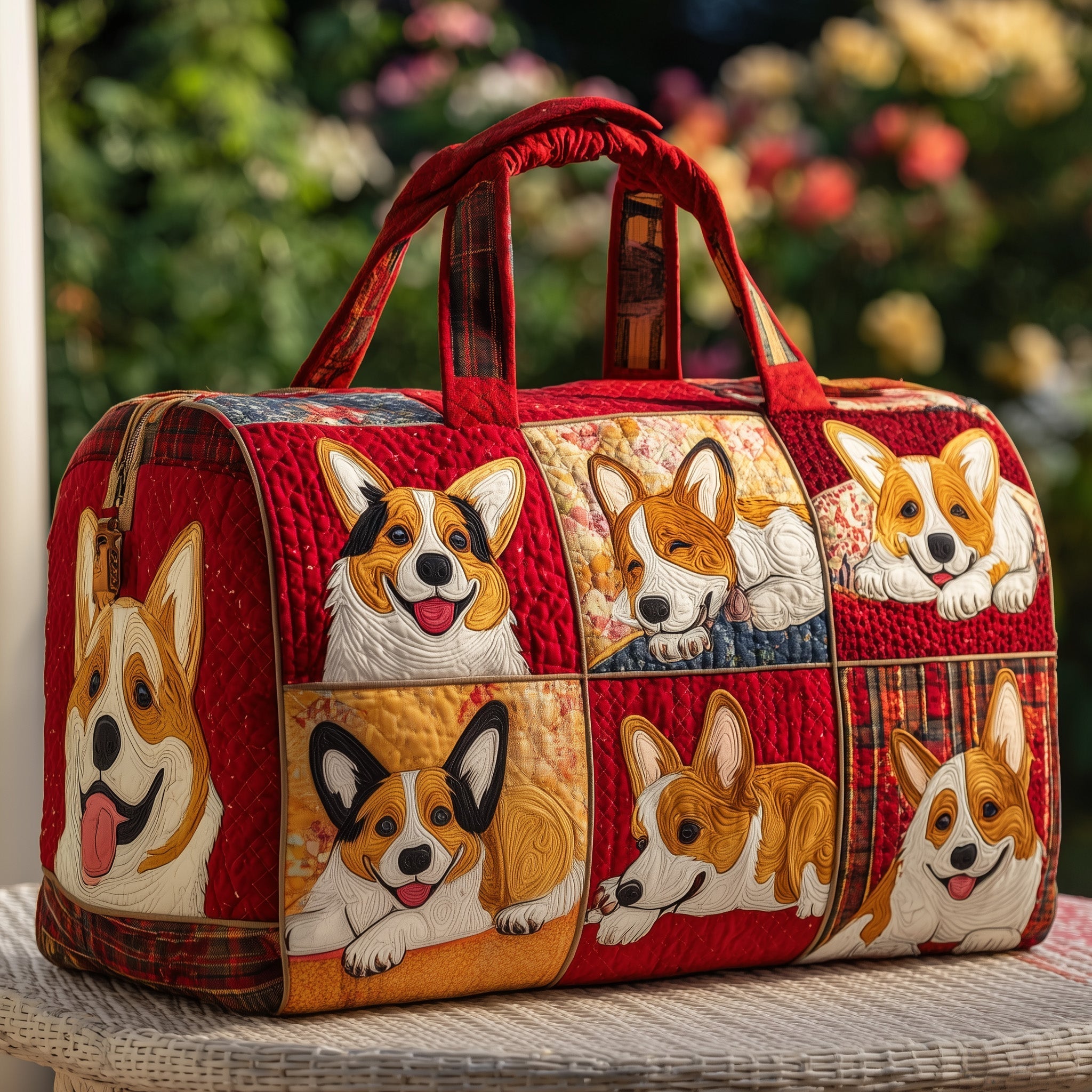 Corgi Quilted Duffle Bag Travel Duffle Bags For Women Moms Day Gifts