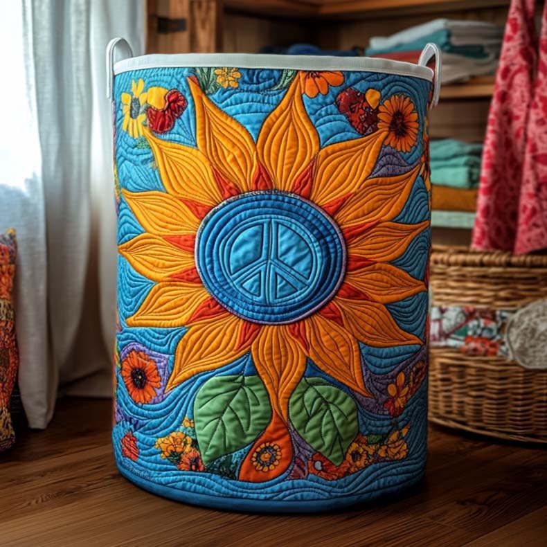 Cosmic Bloom Quilted Laundry Basket Dirty Clothes Basket Special Gifts For Mom