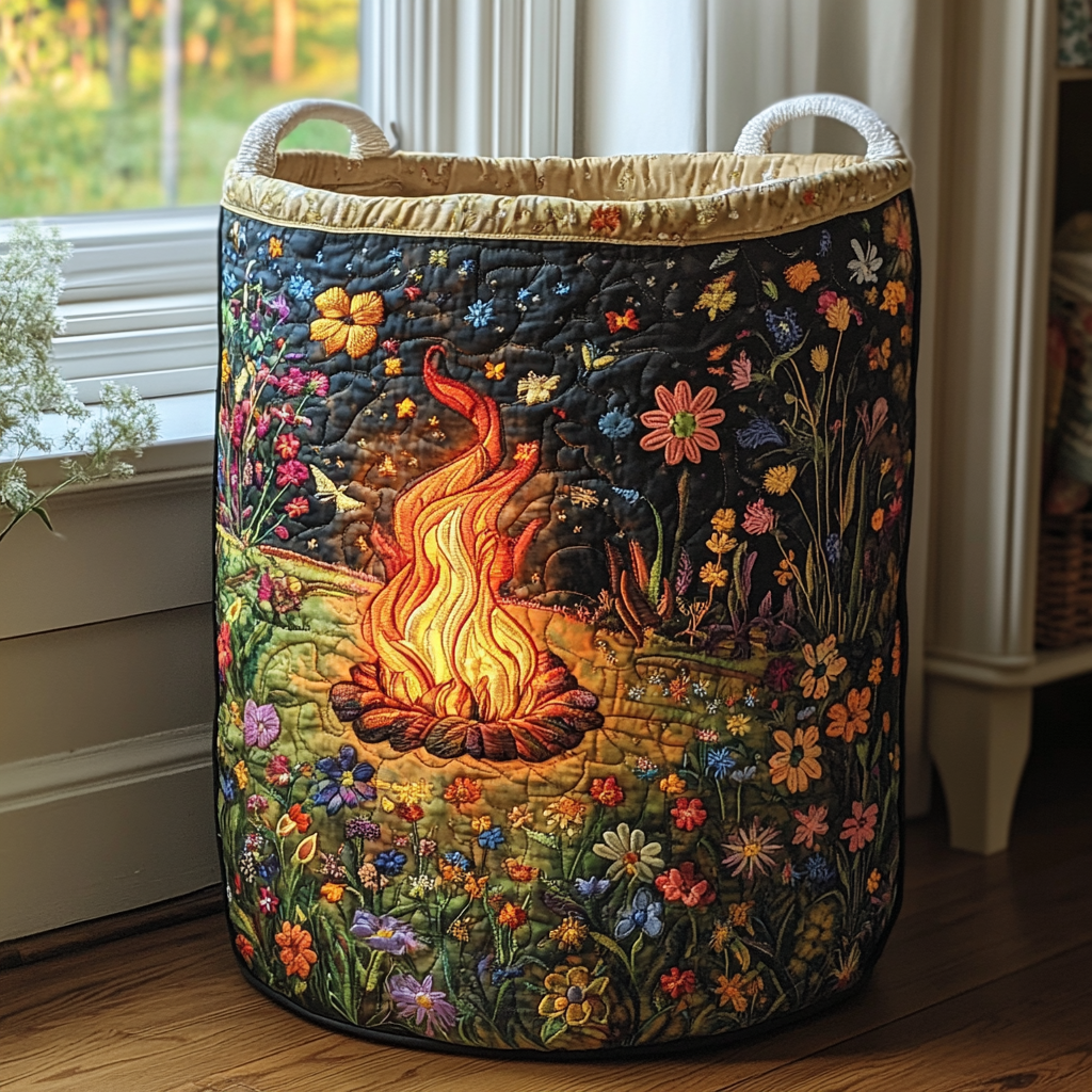 Cosmic Fire Quilted Laundry Basket Best Clothes Hamper Good Mothers Day Gifts
