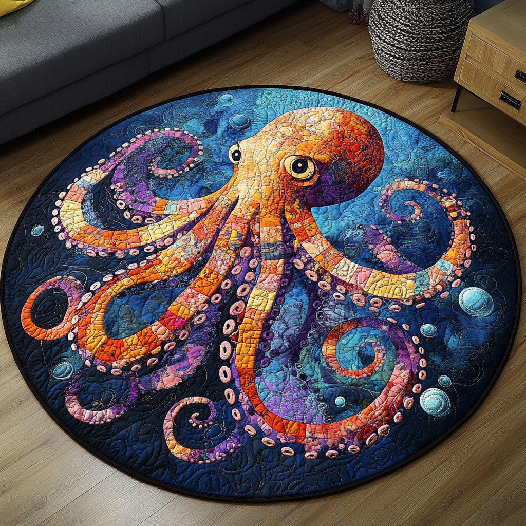 Cosmic Tentacles Quilted Round Mat Round Carpets And Rugs Mother's Day Gifts
