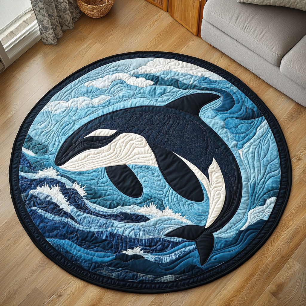 Cosmic Whale Quilted Round Mat Round Floor Rugs For Sale Gifts For Mom