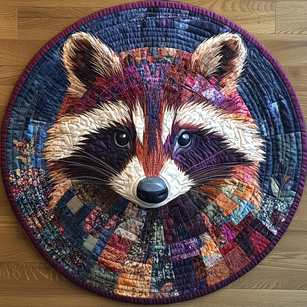 Cottage Bandit Quilted Round Mat Round Carpet Rugs For Sale Hunting Gifts For Boyfriend