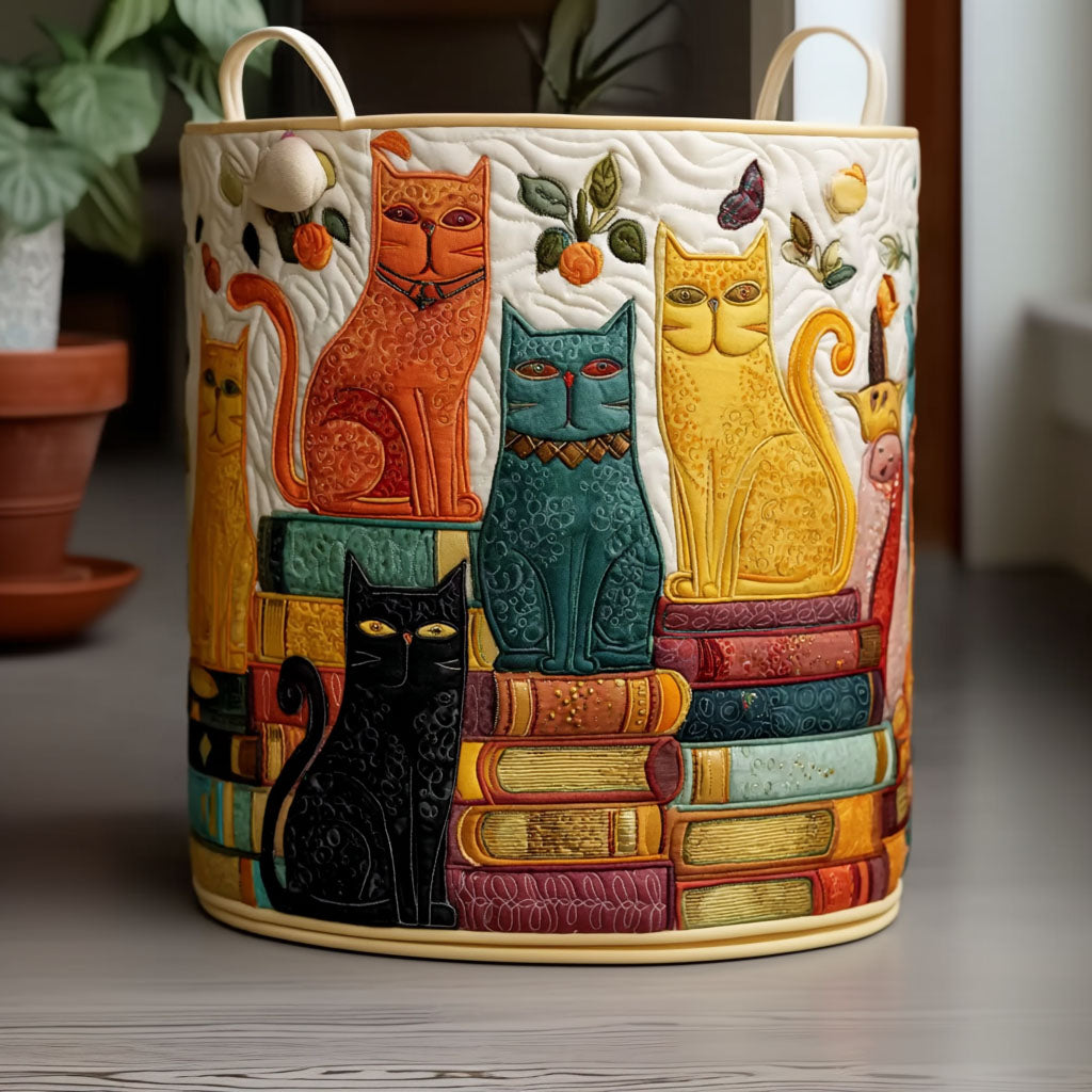Cottage Cats Quilted Laundry Basket Biggest Laundry Basket New Home Presents